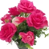 Coupe funéraire de roses et de callas H 29 Ø 26 cm