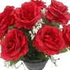 Coupe funéraire de roses ouvertes H 29 Ø 28 cm