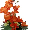 Coupe funéraire d'orchidées et de lys H 46 Ø 35 cm