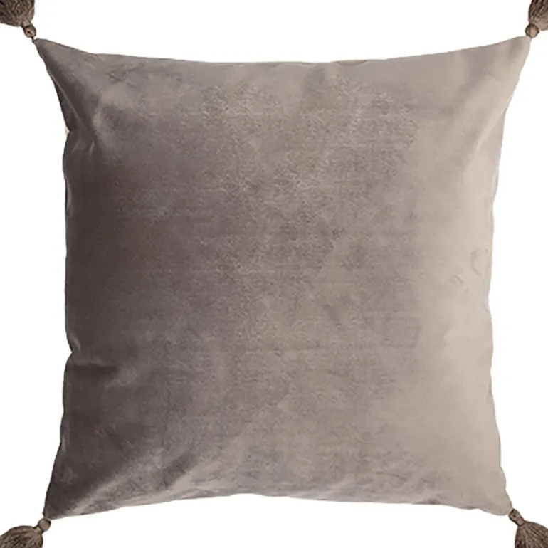 Coussin 40x40cm déhoussable mélisse taupe