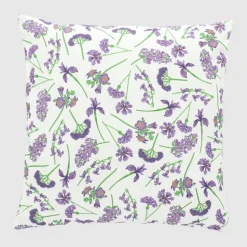 Coussin extérieur fleurs mauves
