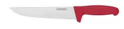 Couteau de boucher professionnel surmoulé lame 17 cm rouge
