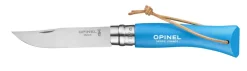 Couteau fermant Vri baroudeur n°7 bleu cyan avec lien OPINEL