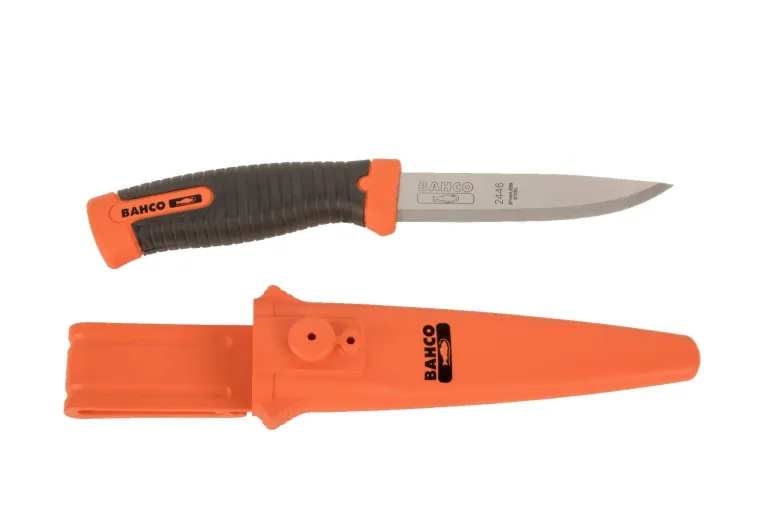 Couteau multi-usages avec manche bi-matière + étui BAHCO