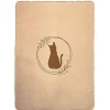 Couverture de jardin motif chat 152x196 cm marron