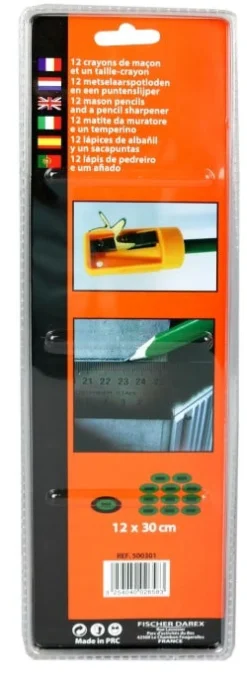 Crayons de maçon (x12) et taille crayon FISCHER DAREX