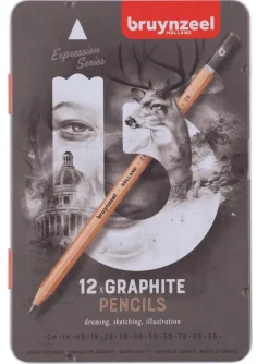 Crayons graphite, boîte métallique de 12
