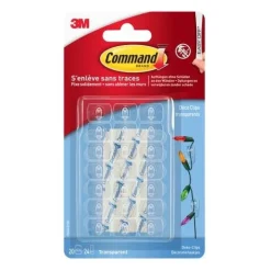 Crochets Déco Clips transparent 3M Command (x20)