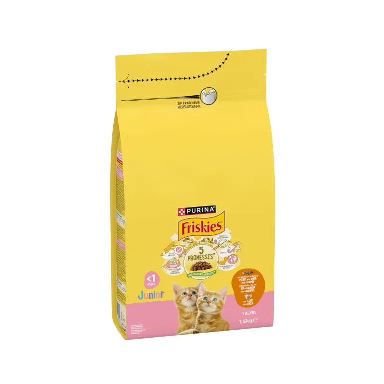 Croquettes pour chaton Poulet-Dinde FRISKIES Junior 1,5 kg