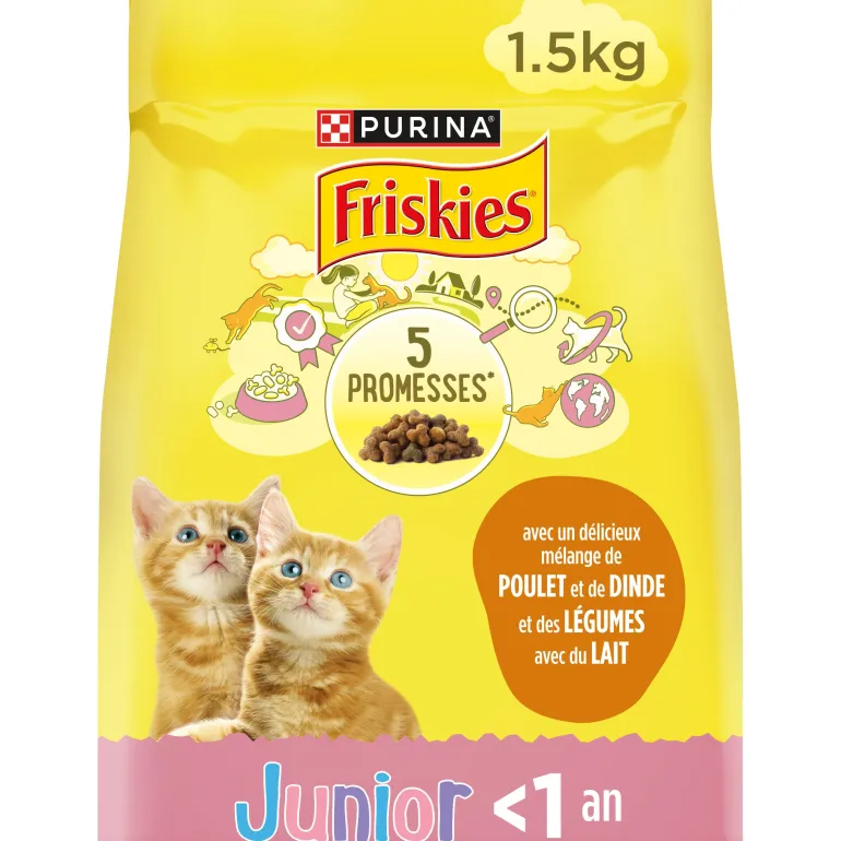 Croquettes pour chaton Poulet-Dinde FRISKIES Junior 1,5 kg