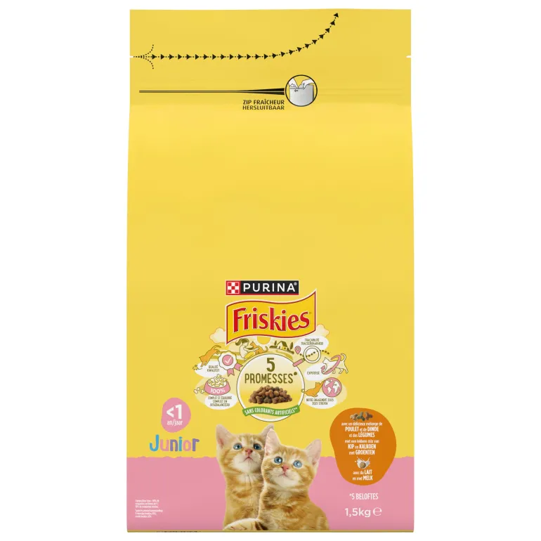 Croquettes pour chaton Poulet-Dinde FRISKIES Junior 1,5 kg