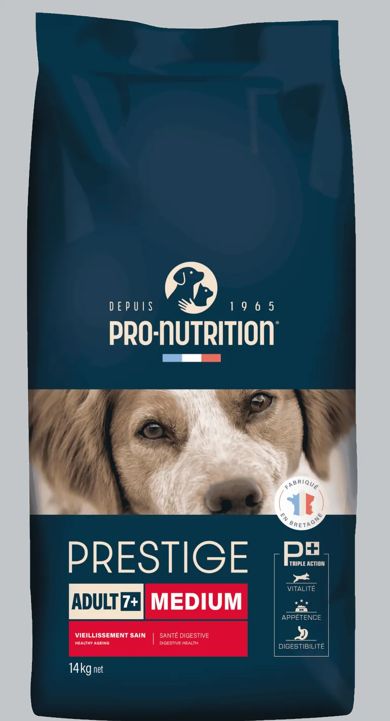 Croquettes pour chien âgé de race moyenne 14 kg PRESTIGE