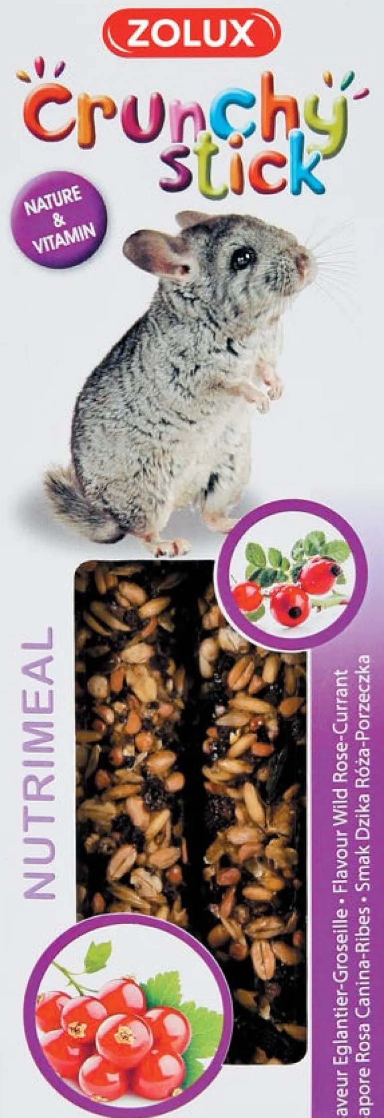 Crunchy stick chinchilla églantier/groseille 115g ZOLUX