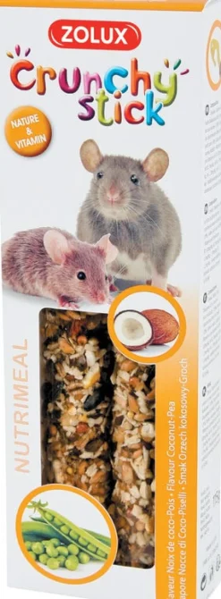 Crunchy stick rat/souris noix de coco/petits pois 115g