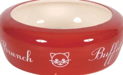 Écuelle céramique antirejet rouge pour chat Ø13cm 0,3L