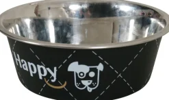 Écuelle pour chien Happy inox noir 1,5L ZOLUX