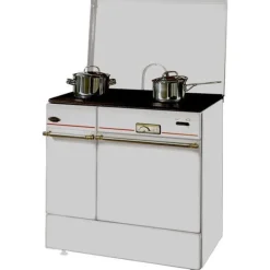 Cuisinière à bois Arpège blanc/laiton GODIN