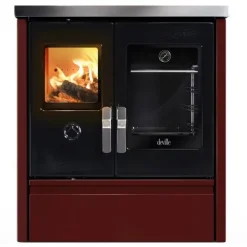 Cuisinière à bois Mélisse 75  noir/bordeaux DEVILLE