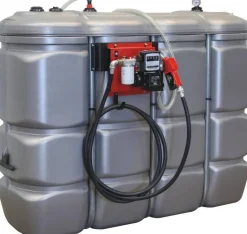 Cuve fioul/Adblue PEHD double paroi 2000L équipée 60L/min