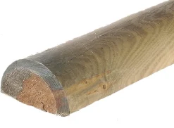 Demi rondin fraisé en pin traité CL4 CTB b+ 2,50m Ø 8cm