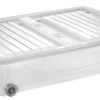 Dessous de lit 56L avec couvercle et roulettes