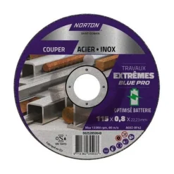 Disque de tronçonnage 115x0.8x22.23mm pour acier et inox