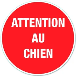 Disque de signalisation "Attention au chien" PVC adhésif