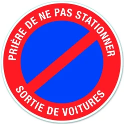 Disque de signalisation "Sortie de voitures" PVC adhésif
