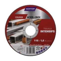 Disque de tronçonnage 115 x 1,6 x 22,23mm pour acier et inox