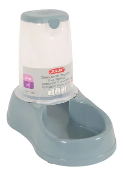 Distributeur de croquettes antidérapant bleu acier 3,5kg
