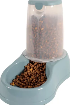 Distributeur de croquettes antidérapant bleu acier 3,5kg