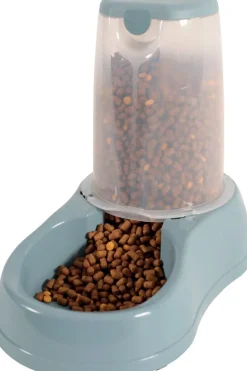 Distributeur de croquettes antidérapant bleu acier 6,5kg