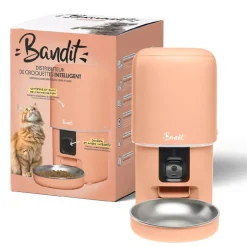 Distributeur de croquettes connecté pour chat/chien 4L Pêche