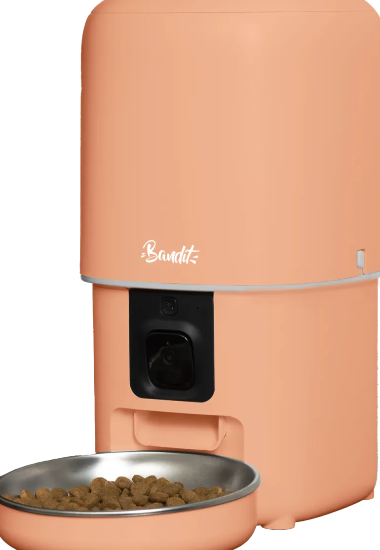 Distributeur de croquettes connecté pour chat/chien 4L Pêche