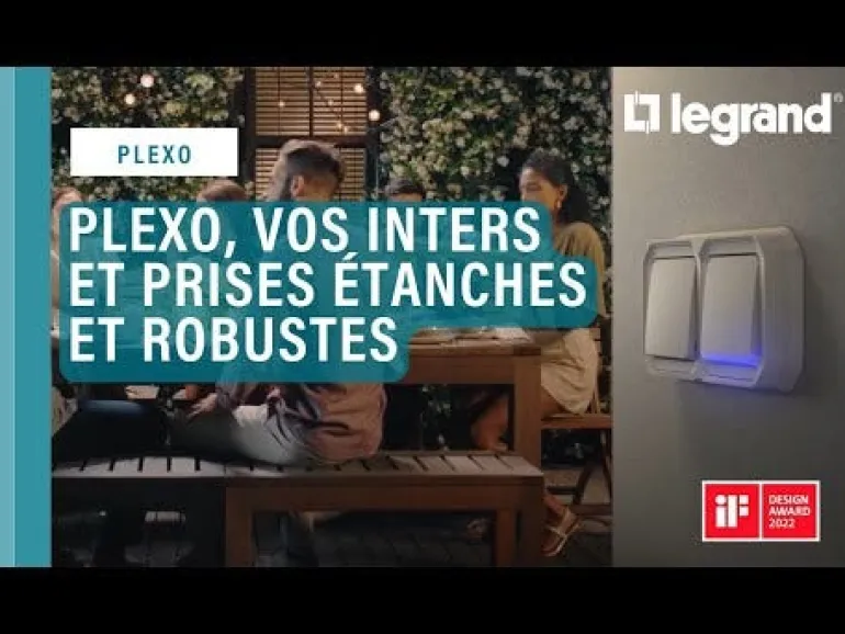 Double prise étanche précâblée à volet Plexo 16A 250V