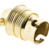 Douille B22 acier laitonné filet + 1 bague doré