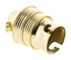 Douille B22 acier laitonné filet + 1 bague doré