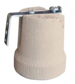 Douille E27 porcelaine + support équerre