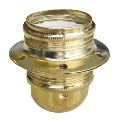 Douille métal E27 double bague finition acier laitonné