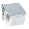 Dérouleur papier WC à couvercle inox brillant