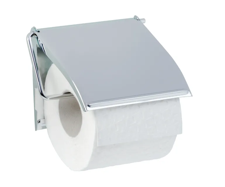 Dérouleur papier WC à couvercle inox brillant