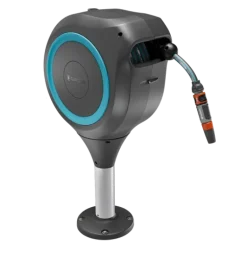 Dévidoir auto pour terrasse RollUp S 15 m bleu GARDENA