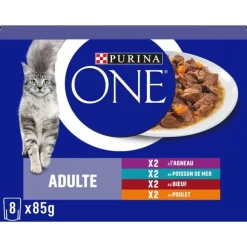Effilé en sauce Poulet, Boeuf, Agneau, Poisson de Mer 8x85g