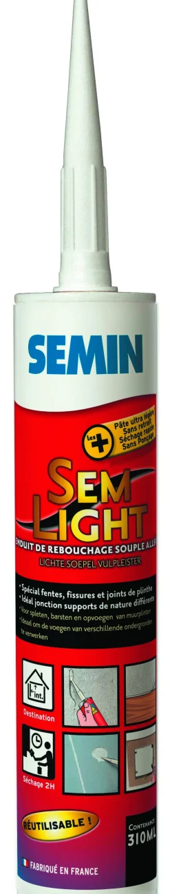 Enduit de rebouchage allégé prêt à l'emploi SEM LIGHT 310 ml