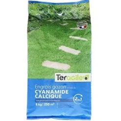 Engrais gazon cyanamide calcique 8kg 250m² TERAGILE