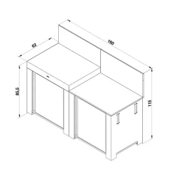Ensemble Cuisine Essential 2 modules gris cargo ENO