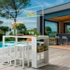 Ensemble table bar mange-debout+4 tabourets Cannes JARDILINE