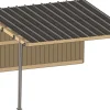 Extension abri prairie SP 4,09x,18 m bardage/bac acier gris