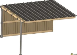 Extension abri prairie SP 4,09x,18 m bardage/bac acier gris