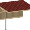 Extension abri prairie SP 4,09x,18 m bardage/bac acier bdx